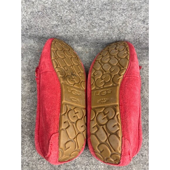 Women's Red Suede Moccasins - Picture 9 of 9